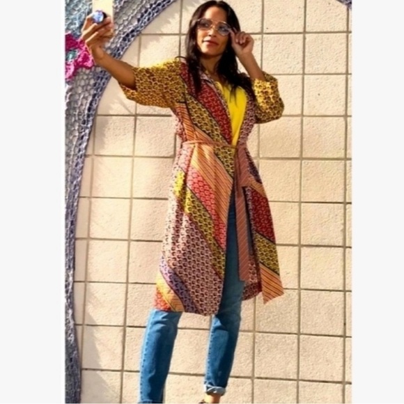 Cabi Poet Multicolor Long Wrap Jacket Duster Cardigan Small - Picture 3 of 9